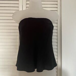 Zara Elegant Black Satin Tube Top